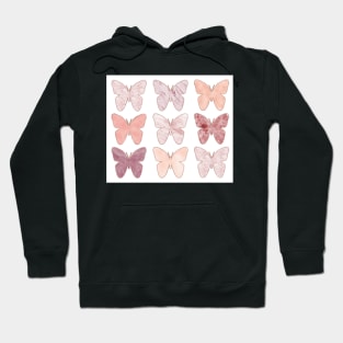 Mixed berry marble butterflies Hoodie